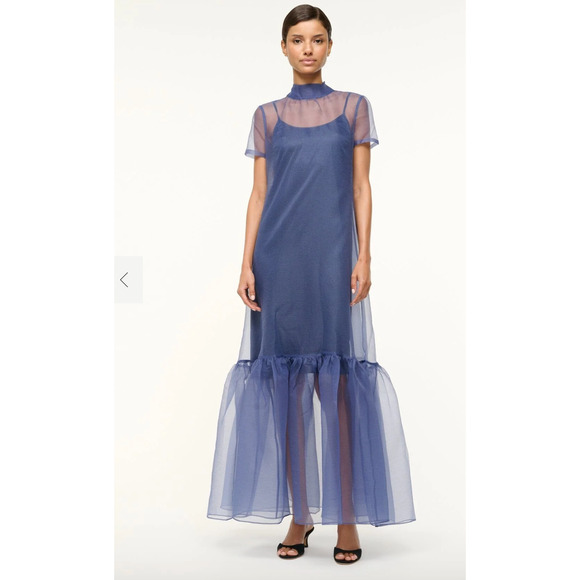 Staud CALLUNA DRESS NAVY- Size XL - Picture 1 of 8